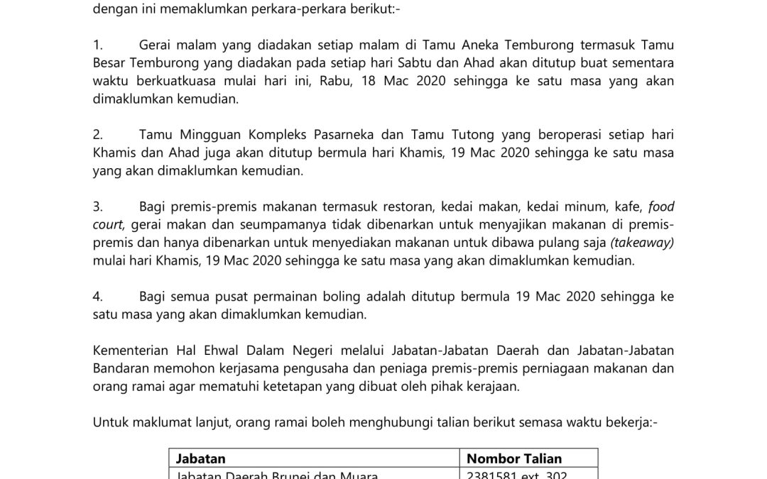 Penutupan Sementara Tamu