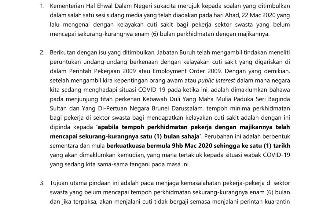 Kelayakan Cuti Sakit Bagi Pekerja Di Sektor Swasta